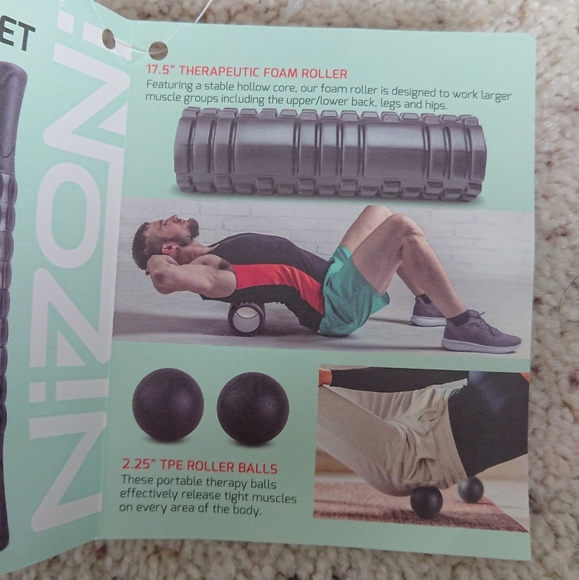Brand New Nizoni 5-in-1 Deep Tissue Foam Roller Set W/Shoulder Tote Bag - Picture 8 of 8